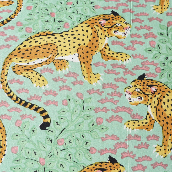 Detail From Cotton Leopard Design Cushion Cover with Pad | Indigo Antiques