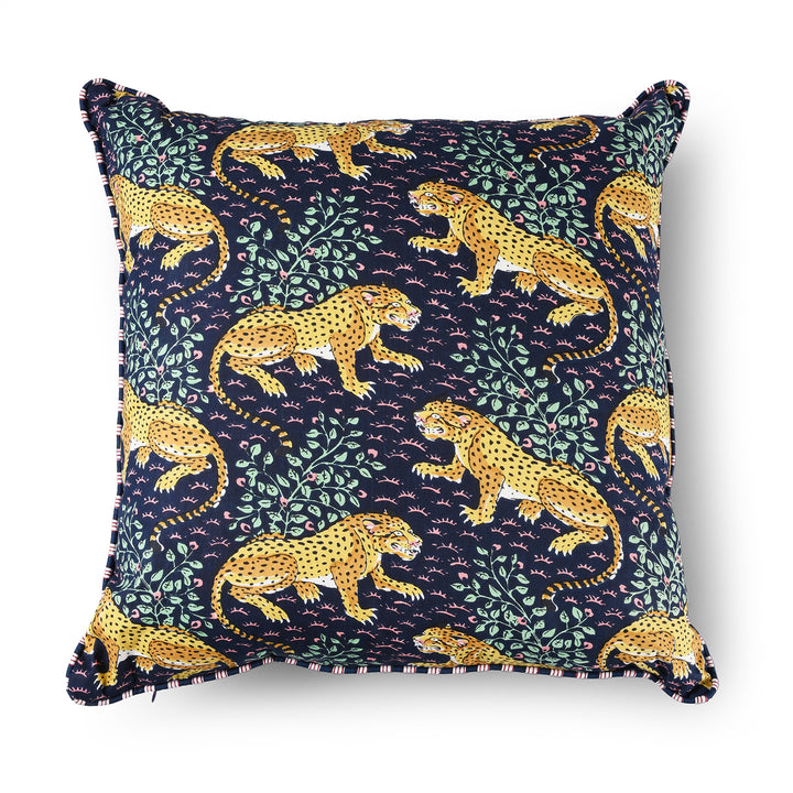 Cotton Leopard Design Cushion Cover with Pad | Indigo Antiques