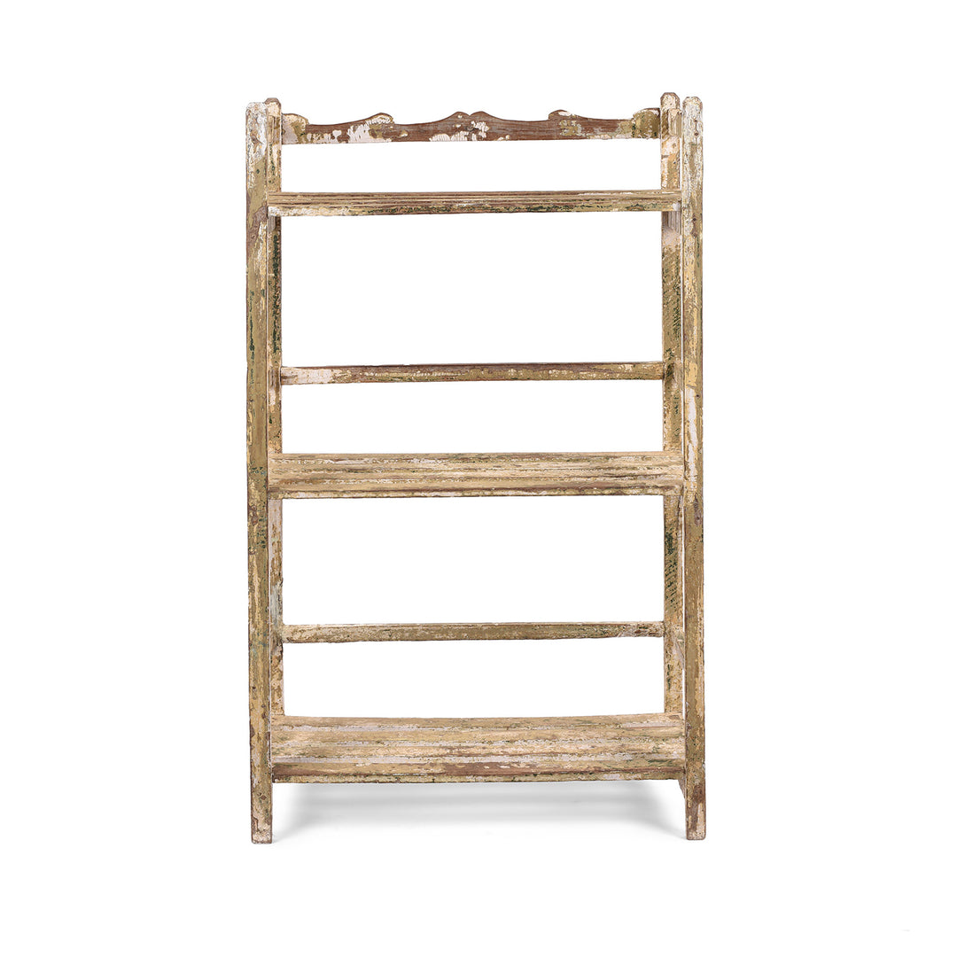Vintage Small Painted Indian Slatted Shelf | Indigo Antiques