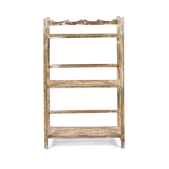 Vintage Small Painted Indian Slatted Shelf | Indigo Antiques
