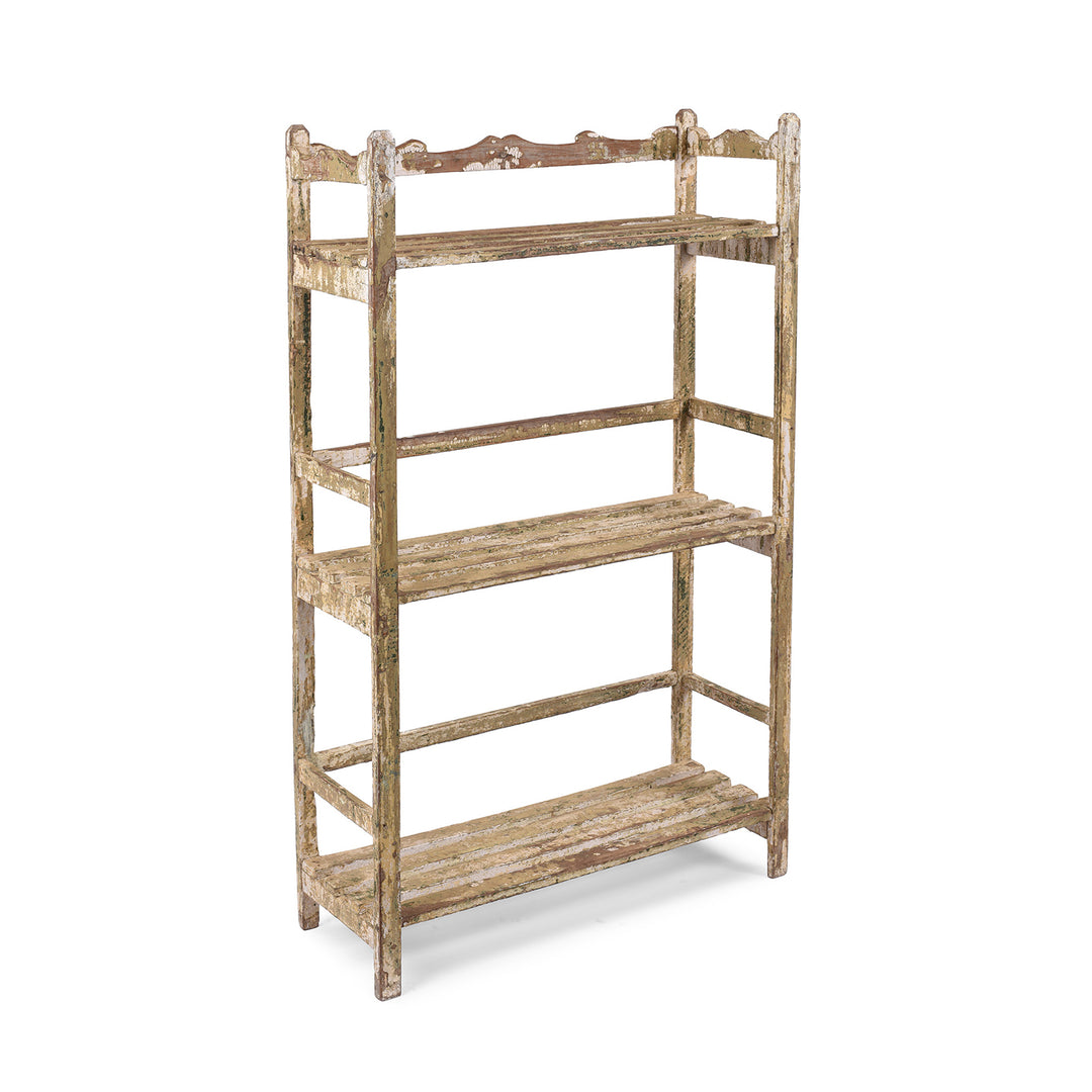 Vintage Small Painted Indian Slatted Shelf | Indigo Antiques