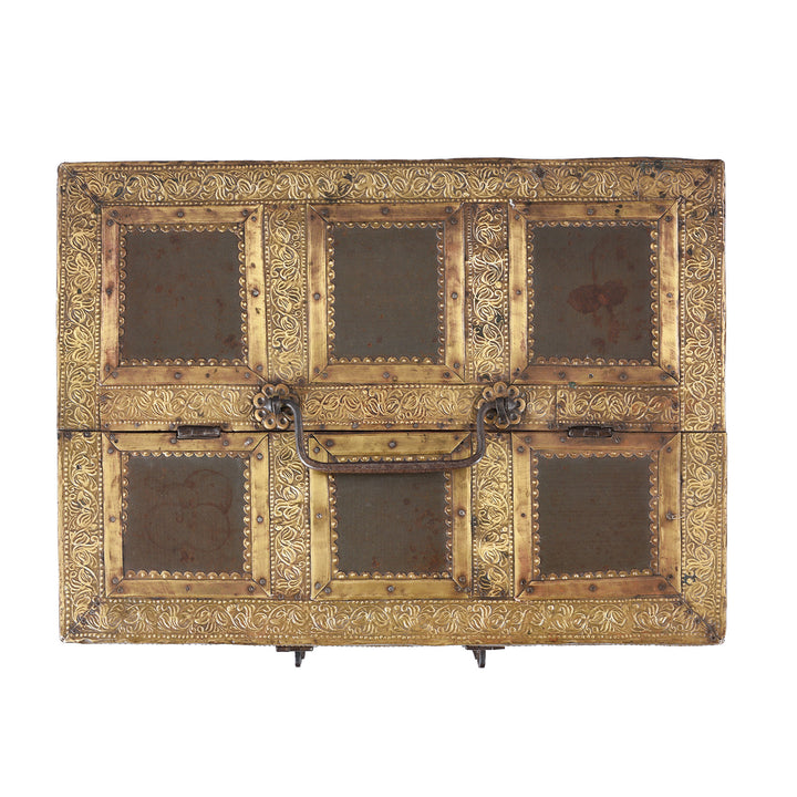 Top Down View Of Antique Indian Shekhawati Trousseau Box | Indigo Antiques