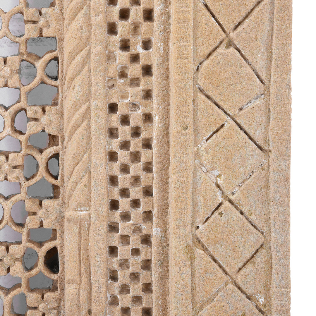 Carving Detail From Antique Stone Jali Panel From Rajasthan | Indigo Antiques