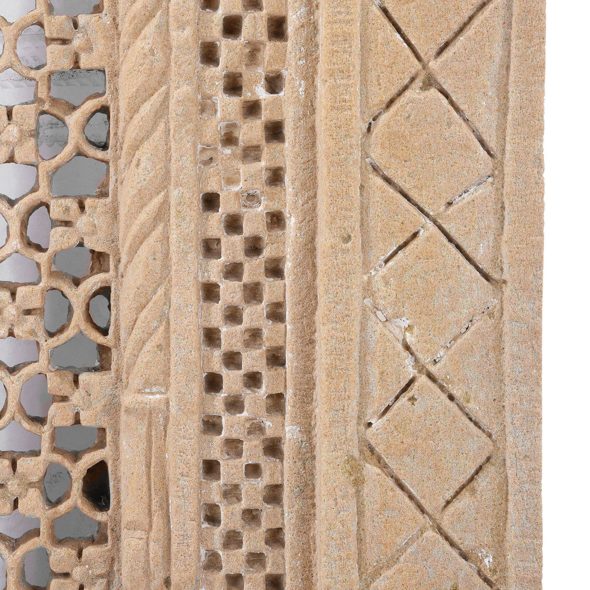 Carving Detail From Antique Stone Jali Panel From Rajasthan | Indigo Antiques