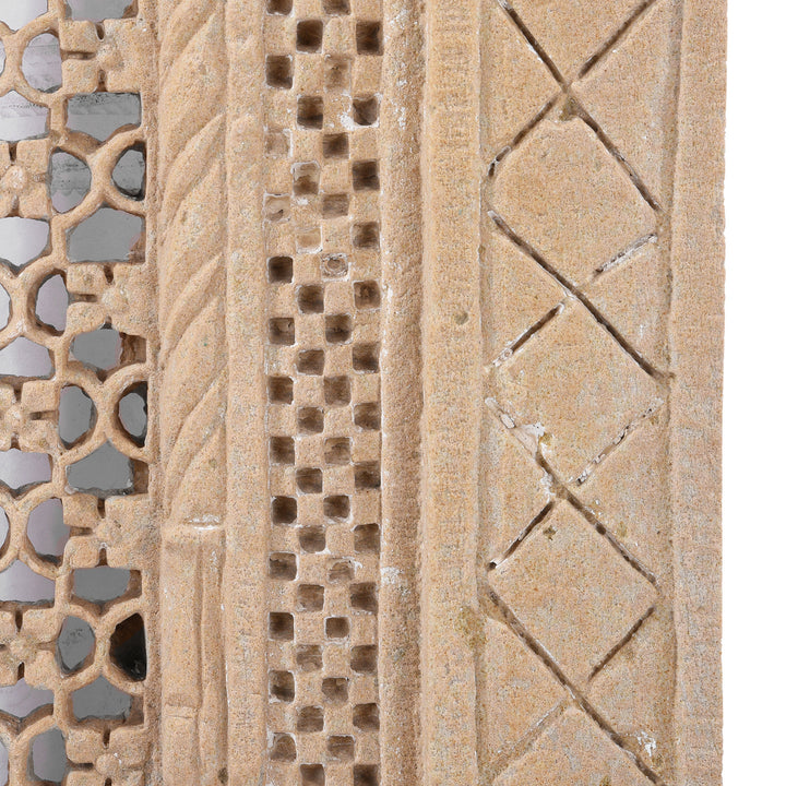 Carving Detail From Antique Stone Jali Panel From Rajasthan | Indigo Antiques