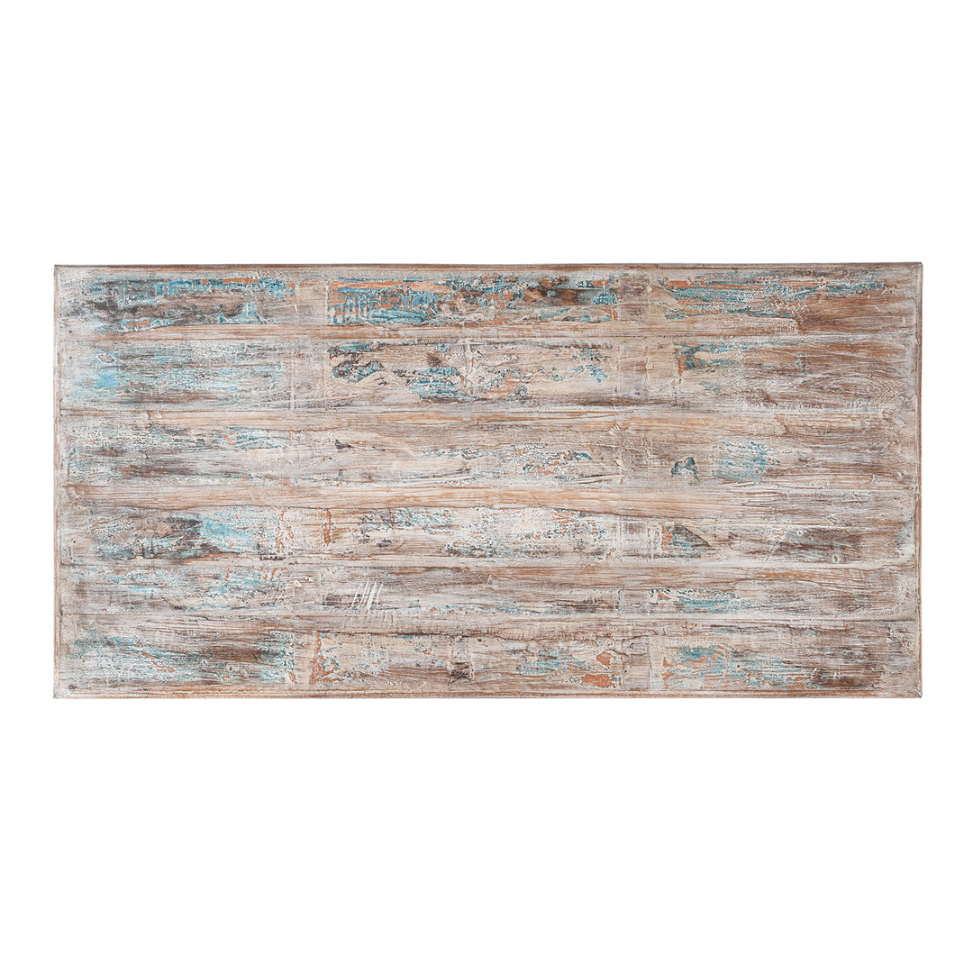 Top Down View Of Indian Coffee Table Made From Reclaimed Teakwood | Indigo Antiques