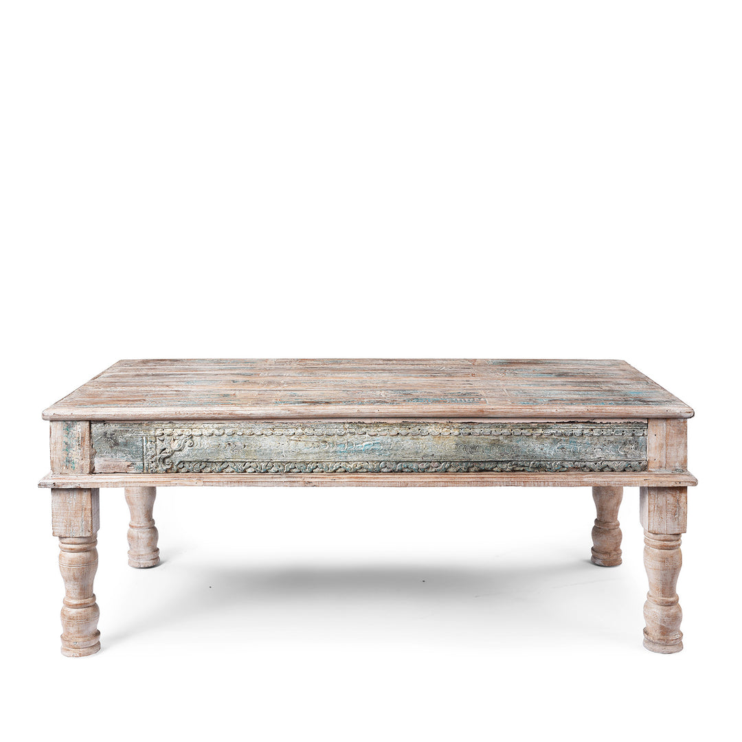 Back Of Indian Coffee Table Made From Reclaimed Teakwood | Indigo Antiques