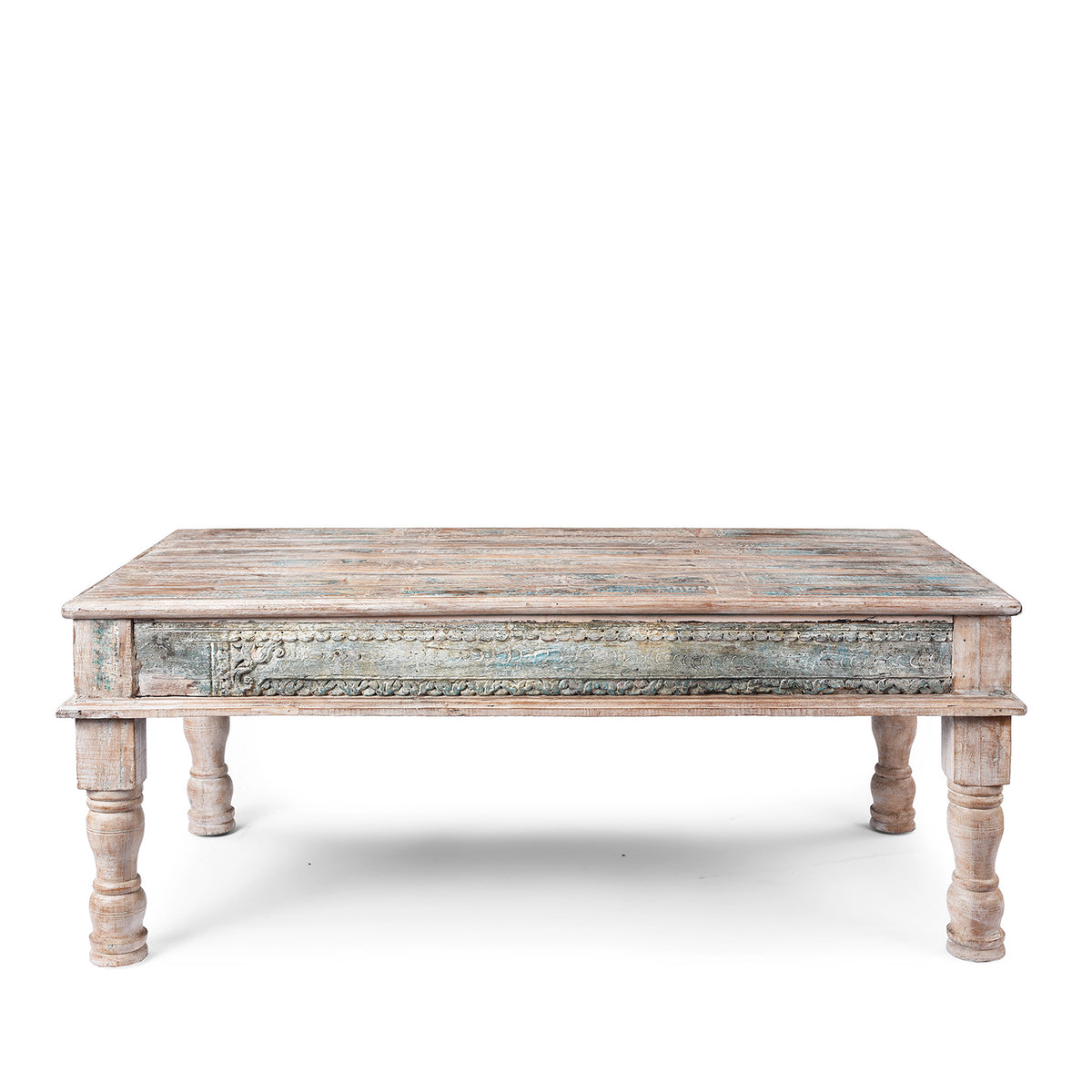 Back Of Indian Coffee Table Made From Reclaimed Teakwood | Indigo Antiques