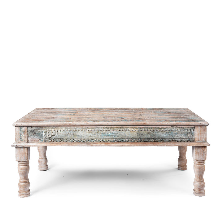 Back Of Indian Coffee Table Made From Reclaimed Teakwood | Indigo Antiques