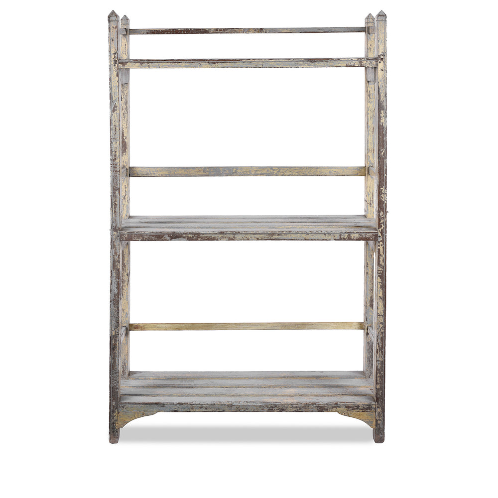 Vintage Indian White Painted Teak Shelf | Indigo Antiques