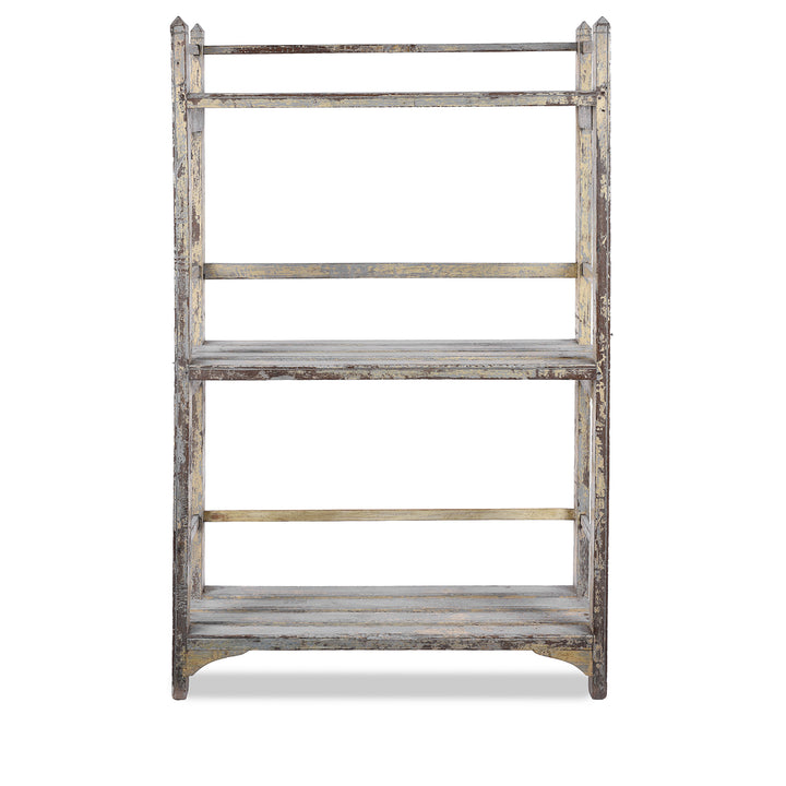 Vintage Indian White Painted Teak Shelf | Indigo Antiques