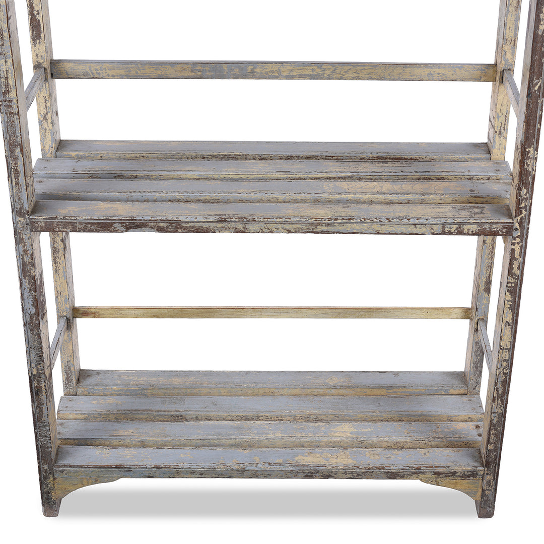 Slats Detail From Vintage Indian White Painted Teak Shelf | Indigo Antiques