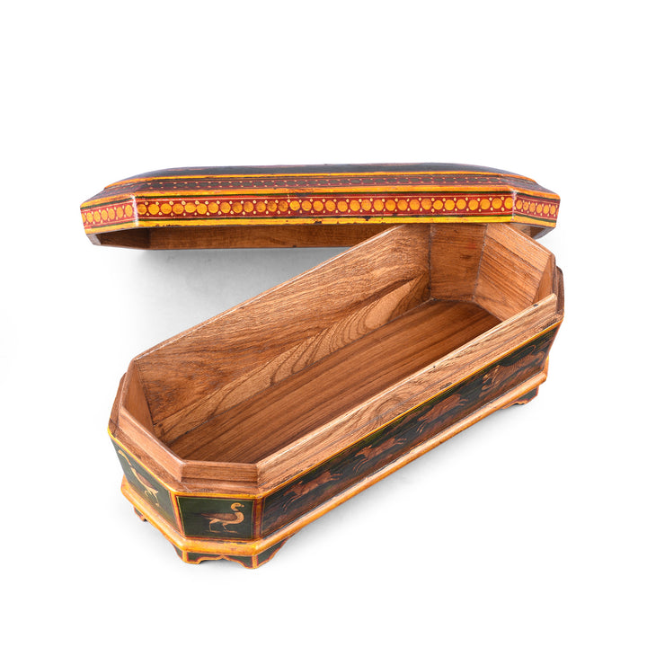 Interior Of Reproduction Green Painted Pen Box | Indigo Antiques
