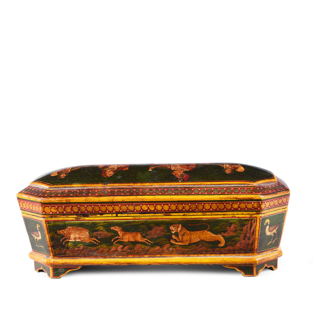 Other Side Of Reproduction Green Painted Pen Box | Indigo Antiques