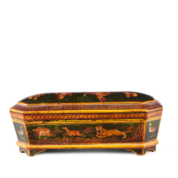 Other Side Of Reproduction Green Painted Pen Box | Indigo Antiques