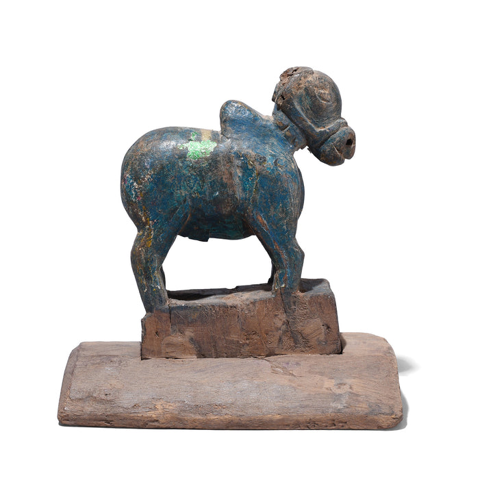 Vintage Painted Indian Nandi Bull Figurine | INDIGO ANTIQUES
