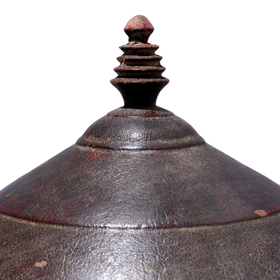 Lid Detail From Antique Indian Lacquer Pot From Uttar Pradesh