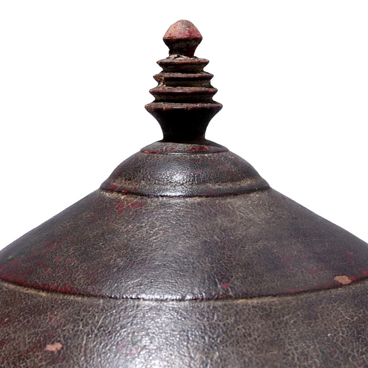 Lid Detail From Antique Indian Lacquer Pot From Uttar Pradesh