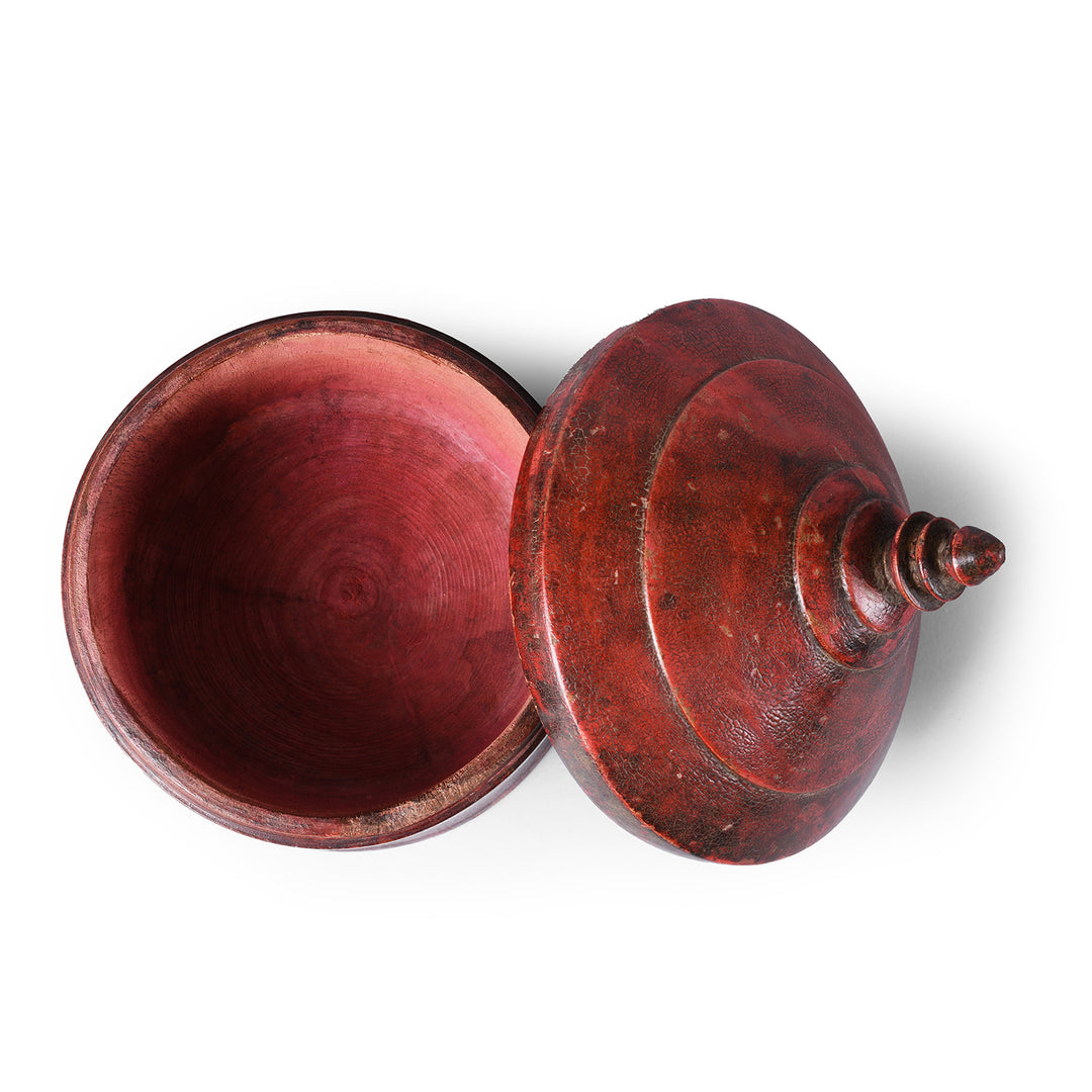 Top Down View Of Lacquer Pot From Uttar Pradesh | Indigo Antiques
