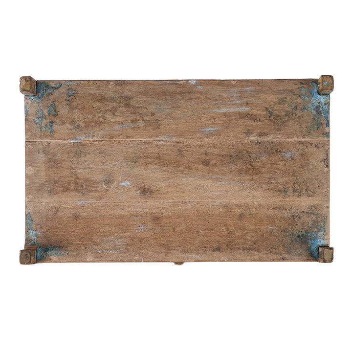 Top Down View of Vintage Indian Glazed Teak Cabinet | Indigo Antiques