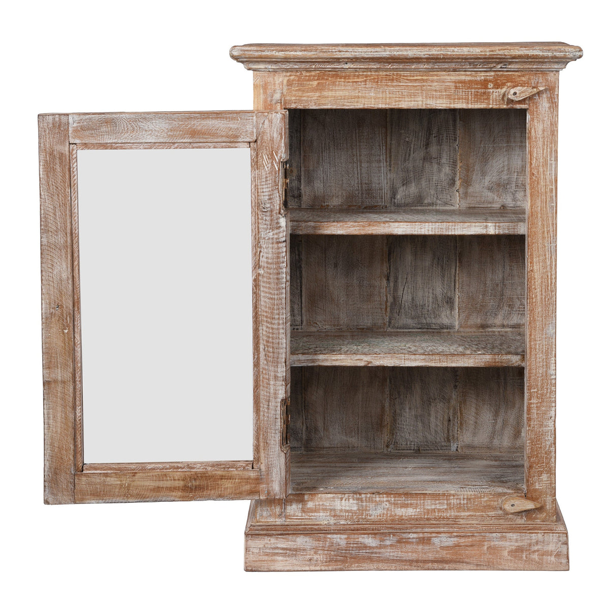 Interior View Of Painted Indian Glazed Wall Cabinet | Indigo Antiques