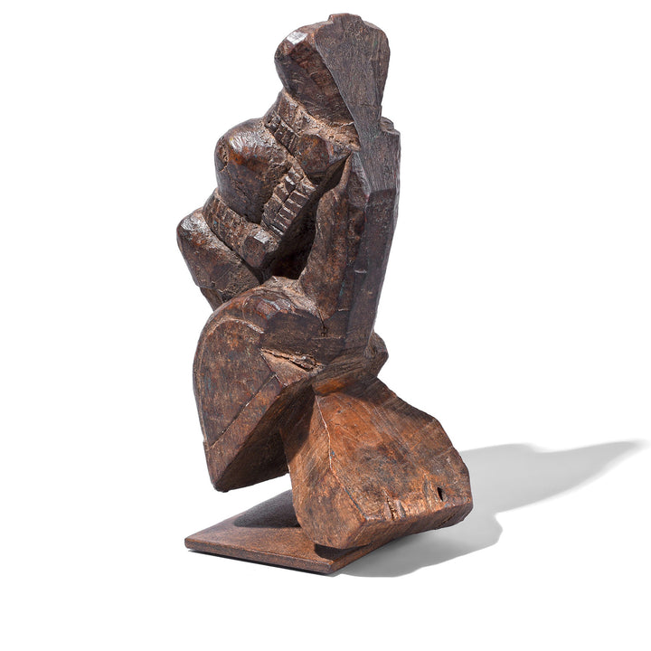 Rear View Of Antique Carved Teak Horse Head On Stand | Indigo Antiques