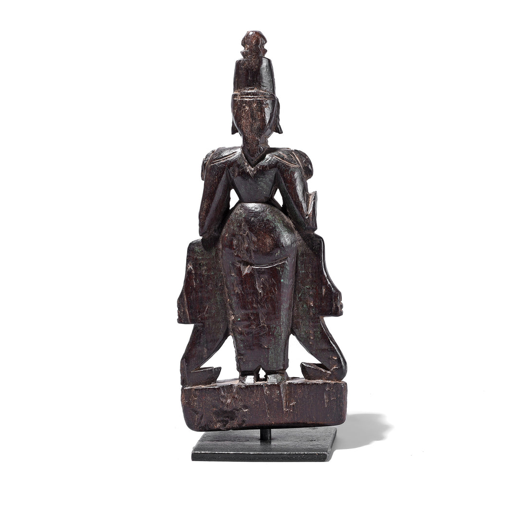 Back of Antique Indian Rosewood Vishnu / Laxshmi Bommai Dolls | Indigo Antiques