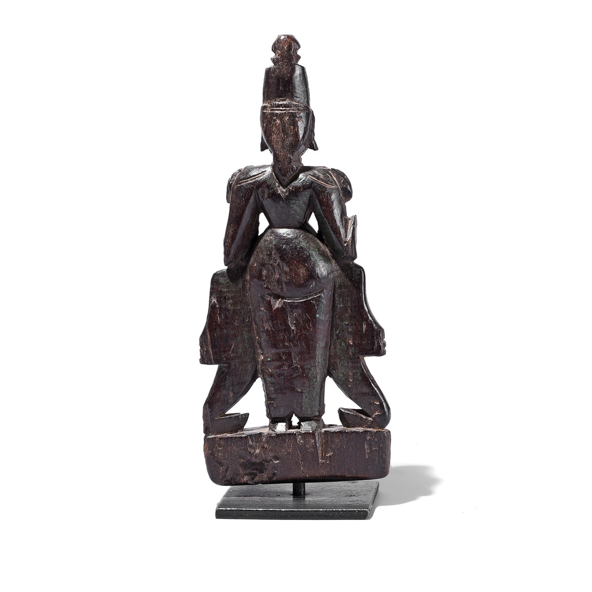 Back of Antique Indian Rosewood Vishnu / Laxshmi Bommai Dolls | Indigo Antiques