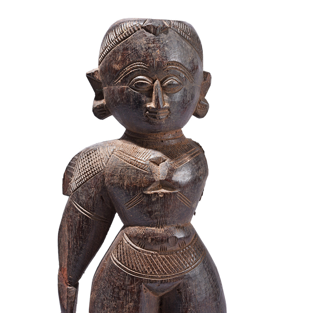 Detail From Antique Indian Rosewood Vishnu / Laxshmi Bommai Dolls | Indigo Antiques