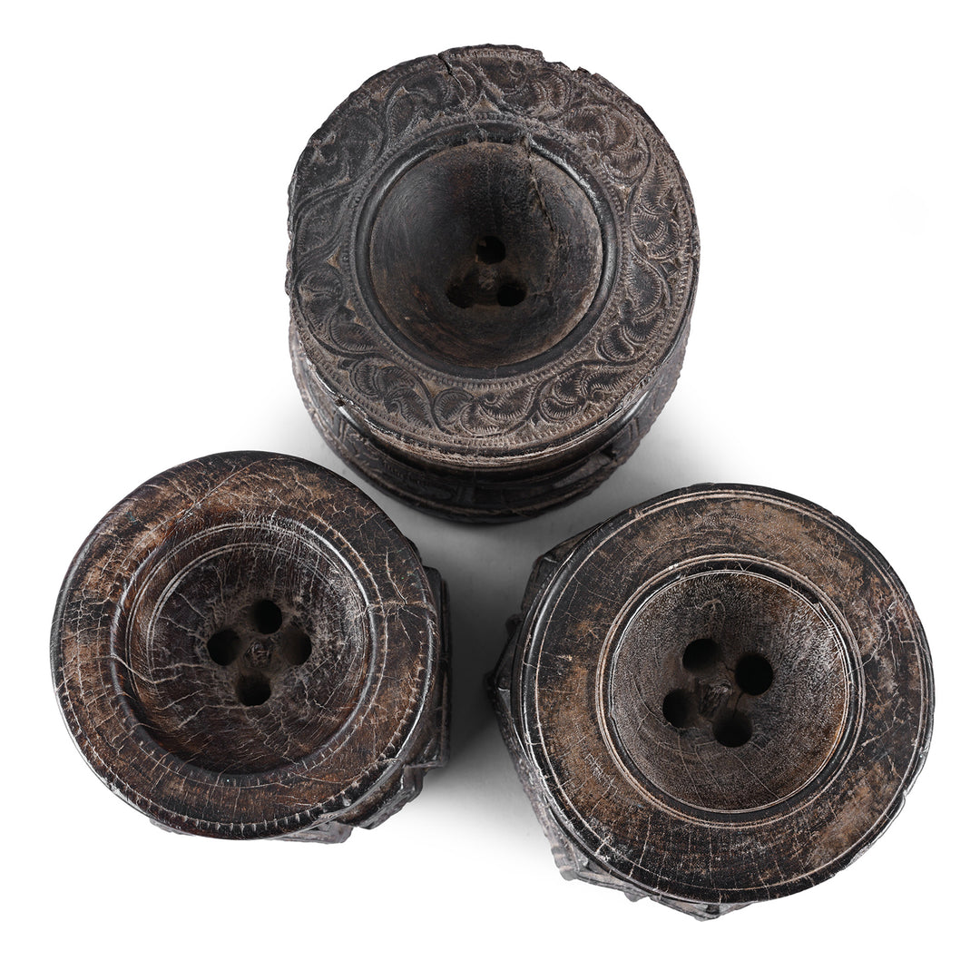 Top Down View Of Antique South Indian Rosewood Seed Drill | Indigo Antiques