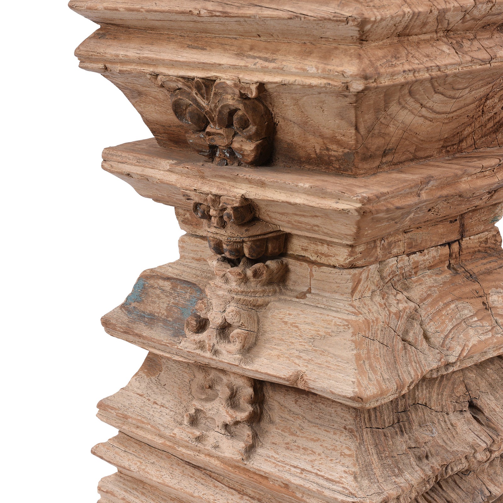 Carving Detail From Side Table Made From Reclaimed Teak