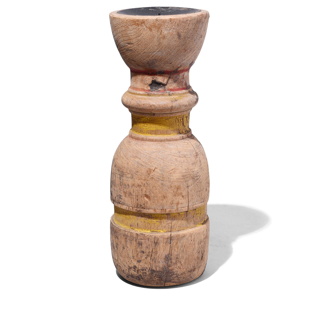 Antique Carved Teak Candlestick Made From An Old Takhat Leg  | Indigo Antiques