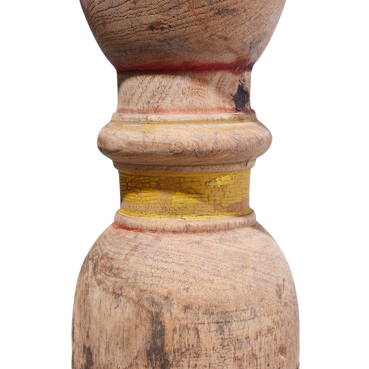 Antique Carved Teak Candlestick Made From An Old Takhat Leg  | Indigo Antiques