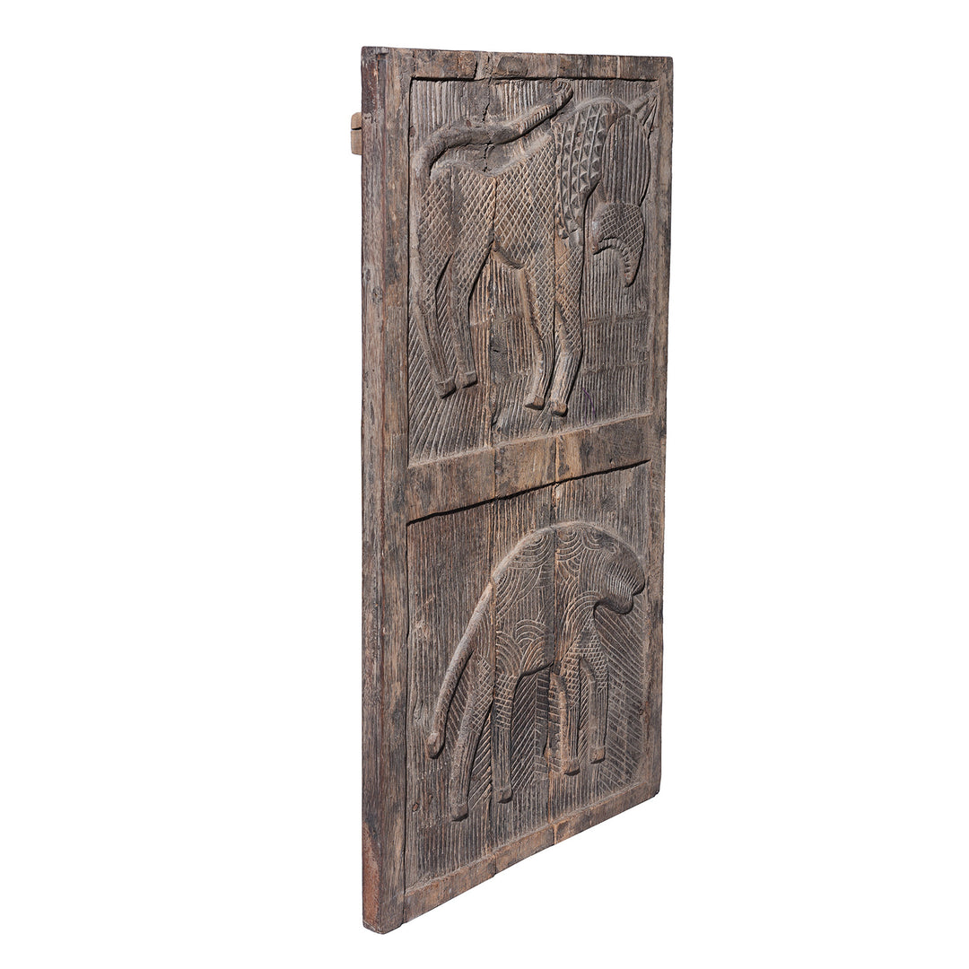 Angled View Of Antique Terai Tribal Panel | Indigo Antiques