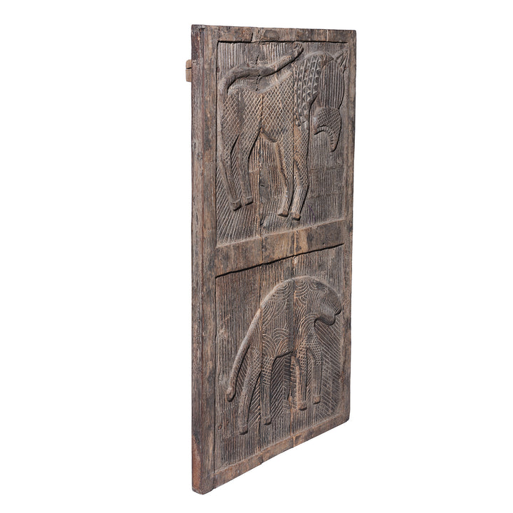 Angled View Of Antique Terai Tribal Panel | Indigo Antiques