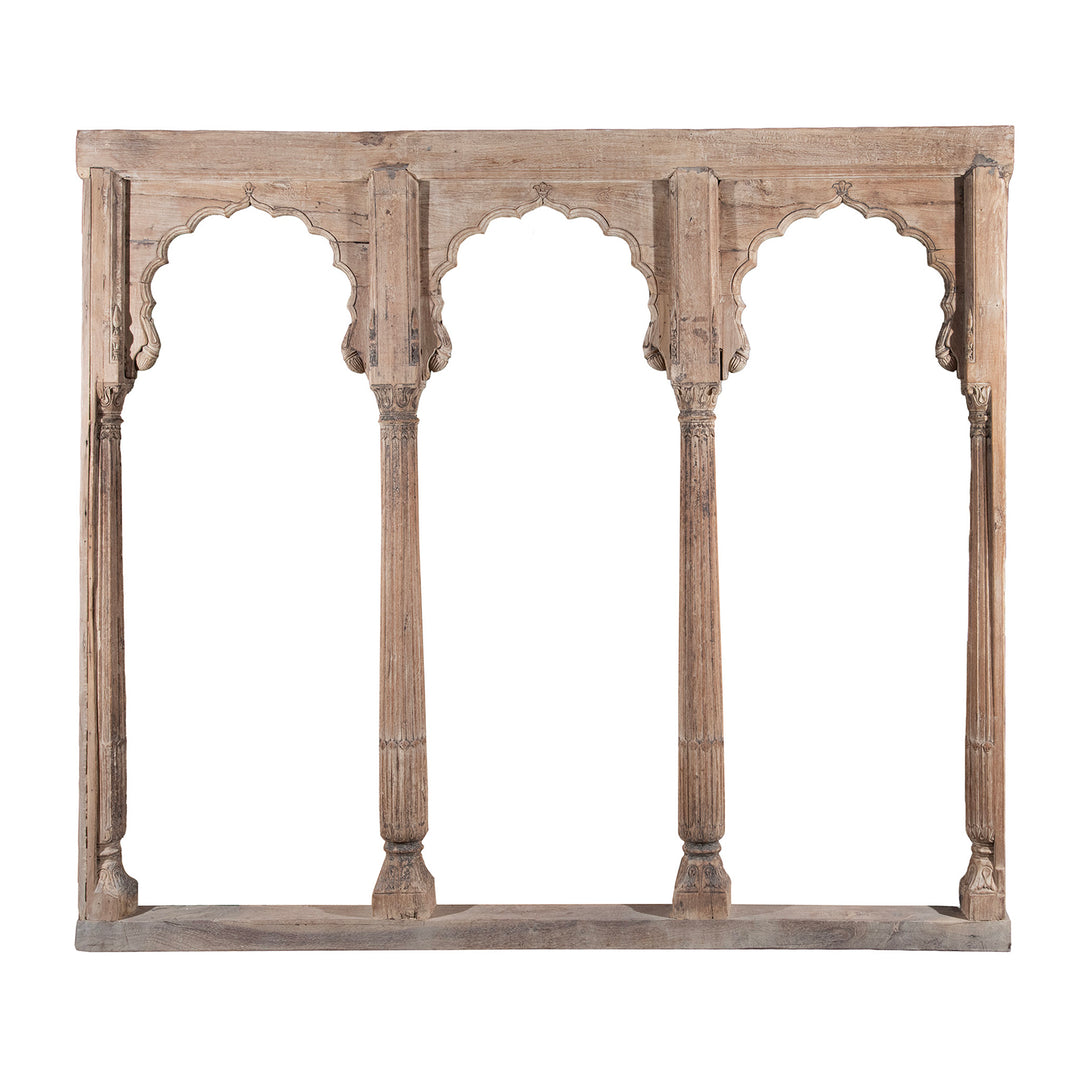Back Of Double Sided Early 19th Century Indian Teak Mughal Style Archway From Madhya Pradesh | Indigo Antiques