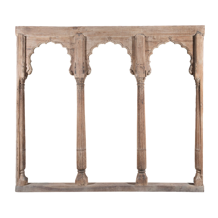 Back Of Double Sided Early 19th Century Indian Teak Mughal Style Archway From Madhya Pradesh | Indigo Antiques