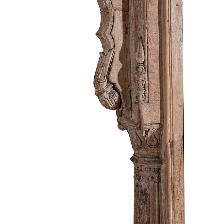 Carving Detail From Double Sided Early 19th Century Indian Teak Mughal Style Archway From Madhya Pradesh | Indigo Antiques