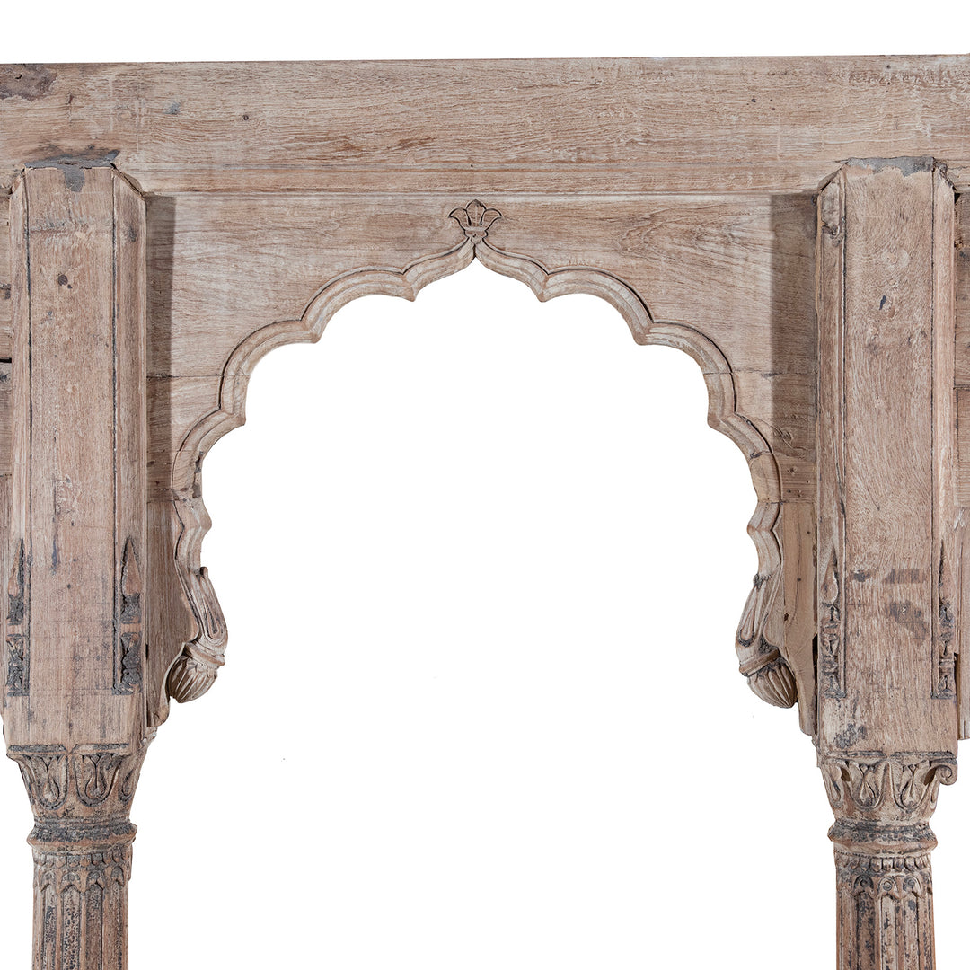 Arch Detail From Back Of Double Sided Early 19th Century Indian Teak Mughal Style Archway From Madhya Pradesh | Indigo Antiques