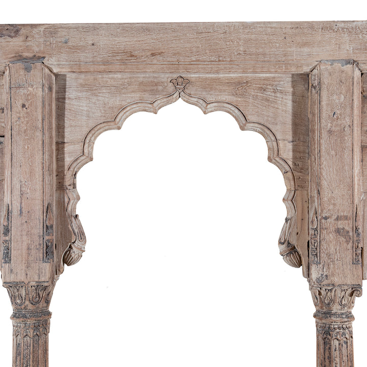 Arch Detail From Back Of Double Sided Early 19th Century Indian Teak Mughal Style Archway From Madhya Pradesh | Indigo Antiques