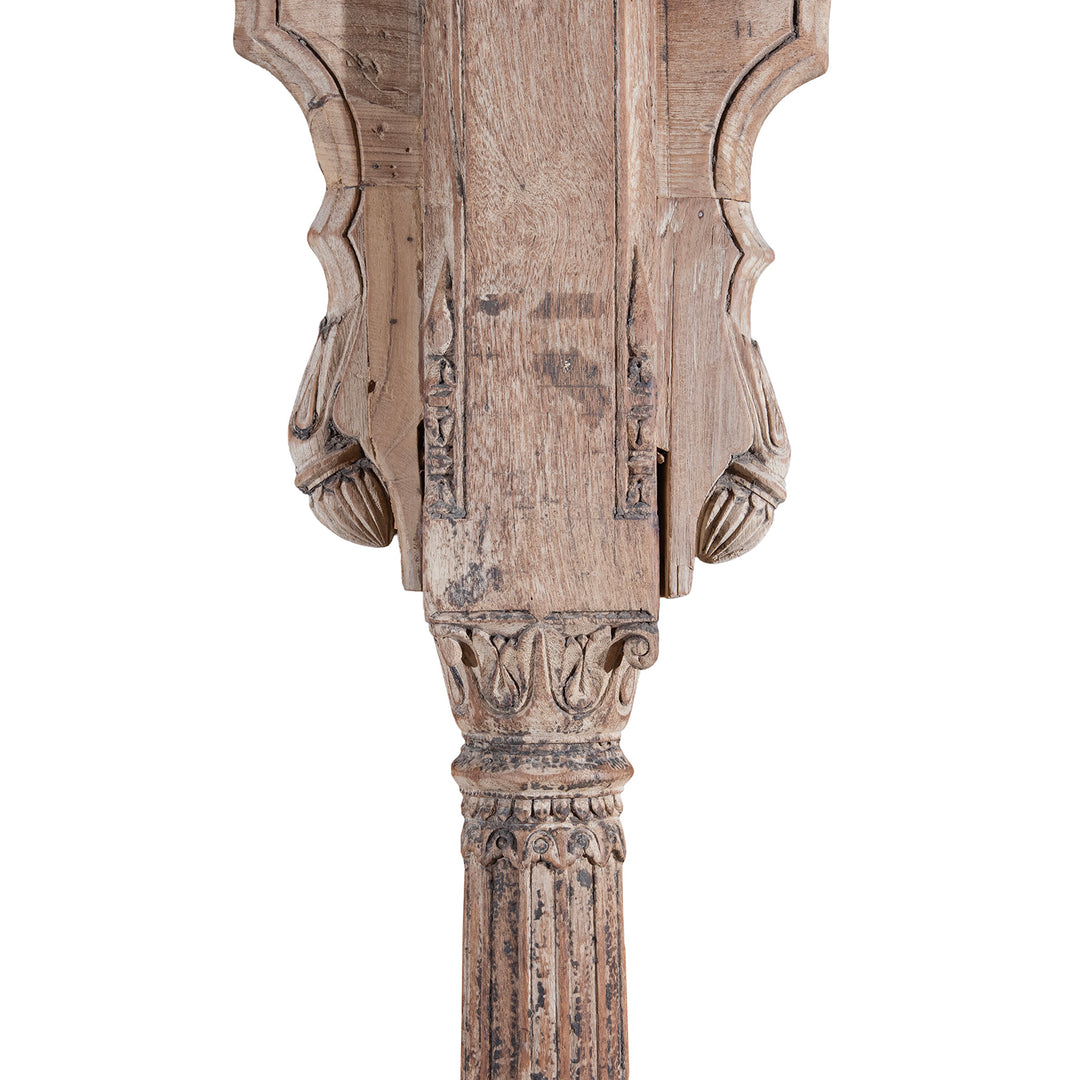 Carving Detail From Back Of Double Sided Early 19th Century Indian Teak Mughal Style Archway From Madhya Pradesh | Indigo Antiques