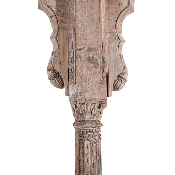 Carving Detail From Back Of Double Sided Early 19th Century Indian Teak Mughal Style Archway From Madhya Pradesh | Indigo Antiques