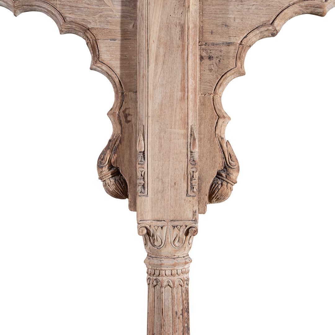 Carving Detail From Antique Indian Carved Teak Triple Arch | Indigo Antiques