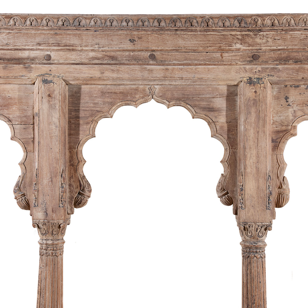 Arch Detail From Antique Indian Carved Teak Triple Arch | Indigo Antiques
