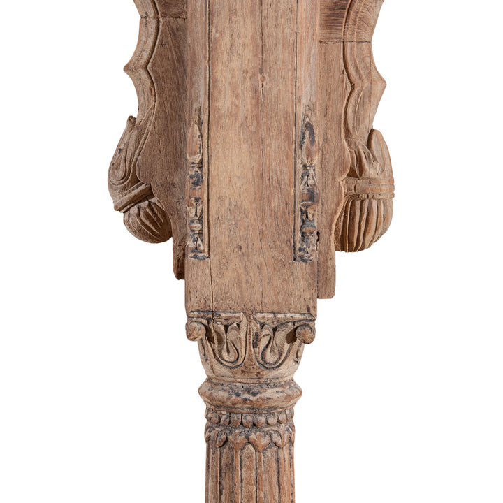 Carving Detail From Antique Indian Carved Teak Triple Arch | Indigo Antiques