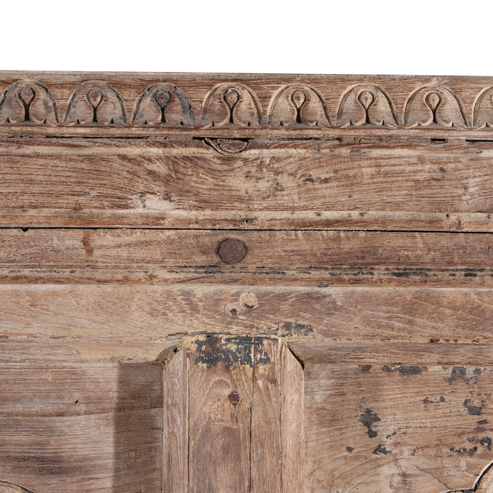Carving Detail From Antique Indian Carved Teak Triple Arch | Indigo Antiques