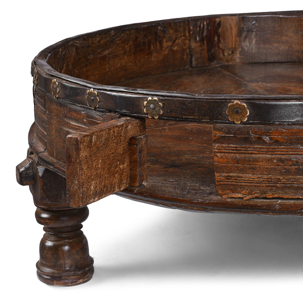 Hinged Door Detail From Antique Indian Chakki Coffee Table From Rajasthan | Indigo Antiques
