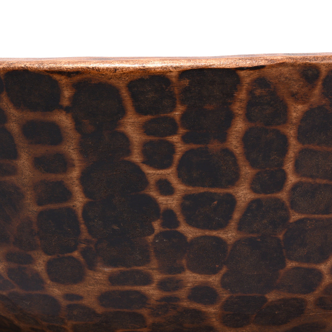 Adze Detail From Antique Nineteenth Century Nepalese Carved Teak Bowl With Decorative adze Marks