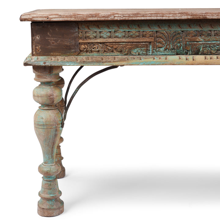 Corner Detail From Indian Reclaimed Teak Bench | Indigo Antiques