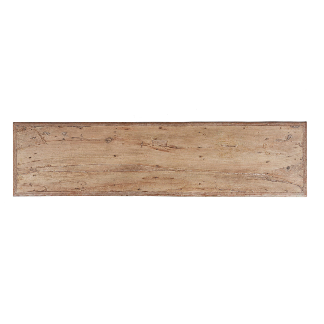 Top Down View Of Indian Reclaimed Teak Bench | Indigo Antiques